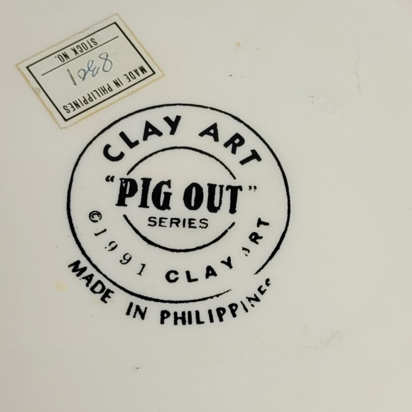Pink Pig Out Vintage Clay Art Cookie Jar 1991 Excellent - Picture 13 of 16